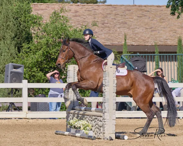 Emma Lorimer '28 at the Zone 8 Championships on Mar. 29, 2026. Lorimer was a part of the Stanford Hunt Seat team that won it's 19th-straight Zone Championships. (Photo courtesy of Steven Rice)