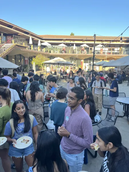 ASSU kickoff event. Students are seen socializing at the Arbor.