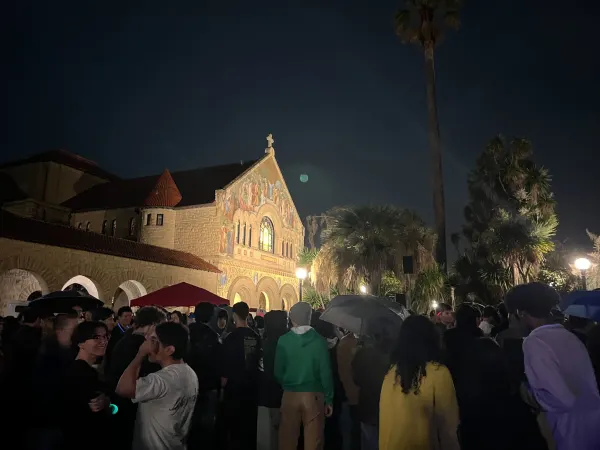 Students gather at main quad.