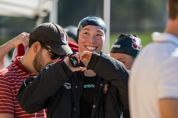 Torri Huske during a meet against San Jose State University at Avery Aquatic Center on Jan. 24. Huske was recently named ACC Women's Swimmer of the Year. (Photo: KAREN HICKEY/ISI Photos)