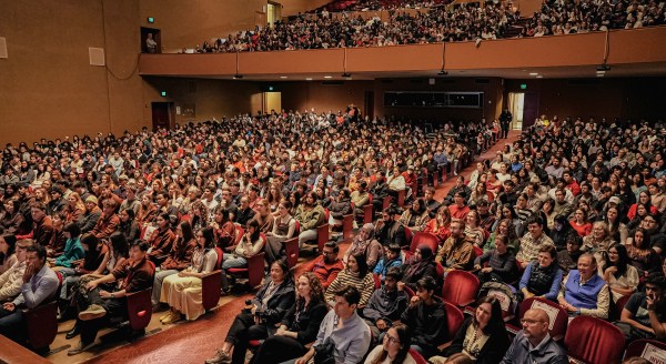 The crowd at Memorial Auditorium.
