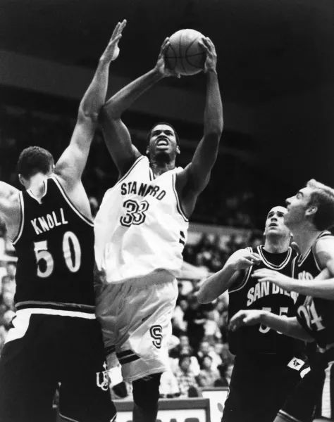 Jason Collins in a 2008 basketball game with Stanford basketball