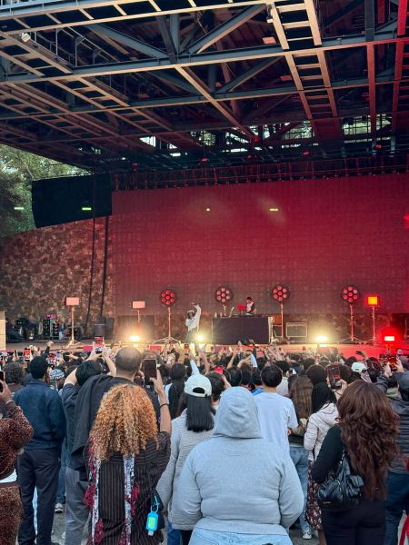 A photo of the stage at Blackfest