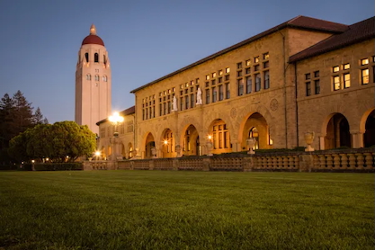 Picture of hoover tower and main quad.