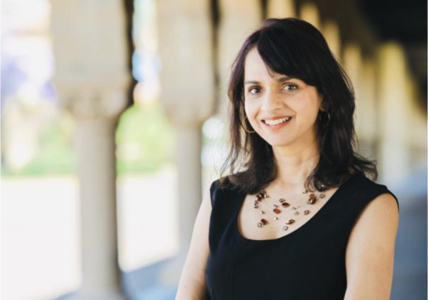 Jisha Menon smiling at Main Quad