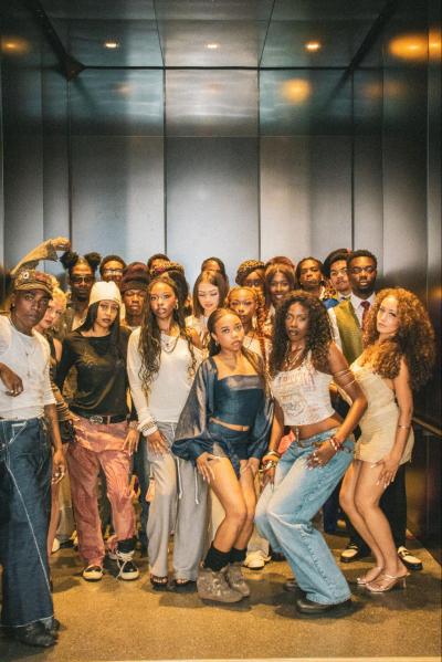 Models in the All Black Runway Show pose before walking the runway. (Photo: Courtesy of Kelechi Maduako)