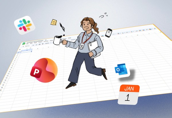 Graphic of a working professional juggling many responsibilites.