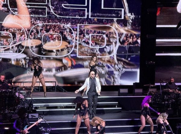 Pitbull’s commanding stage presence, paired with strong production and talented supporting performers, ensured the momentum stayed high from start to finish. (JOANNE DEPIERRE/The Stanford Daily)