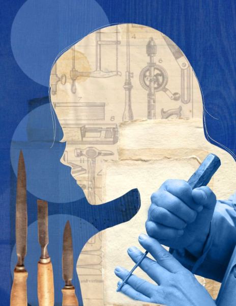Woodcrafting: the art of a textured life. (Graphic: NICOLE PARK/The Stanford Daily)