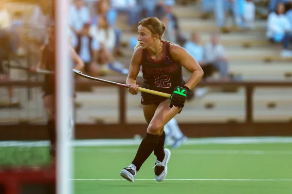 Bea Varley #12 during a game against UNC on Sep. 25. On Friday, Varley scored the Cardinal's overtime winner to knock down No. 3 Duke on home turf. (Photo: GLEN MITCHELL/ISI Photos)