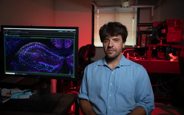 Karl Deisseroth looks at camera.