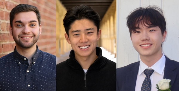 Headshots of three people admitted to Stanford