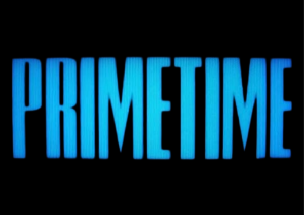 The blue logo of "Primetime" (2026) against a black background.