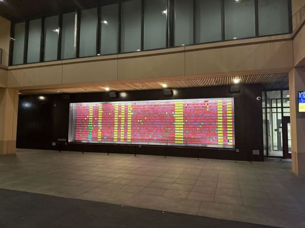 The exterior of CEMEX auditorium, where the speaker series "Will America Fail the Midterms?" is held every week. (NATALIE TU/The Stanford Daily)